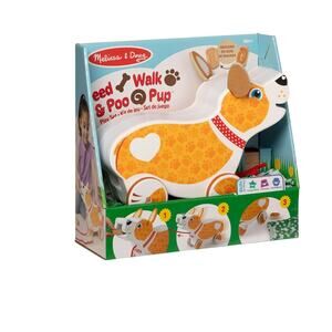 Melissa & Doug Feed, Walk & Poo Pup Wooden Preschool Pull Toy Play NWT